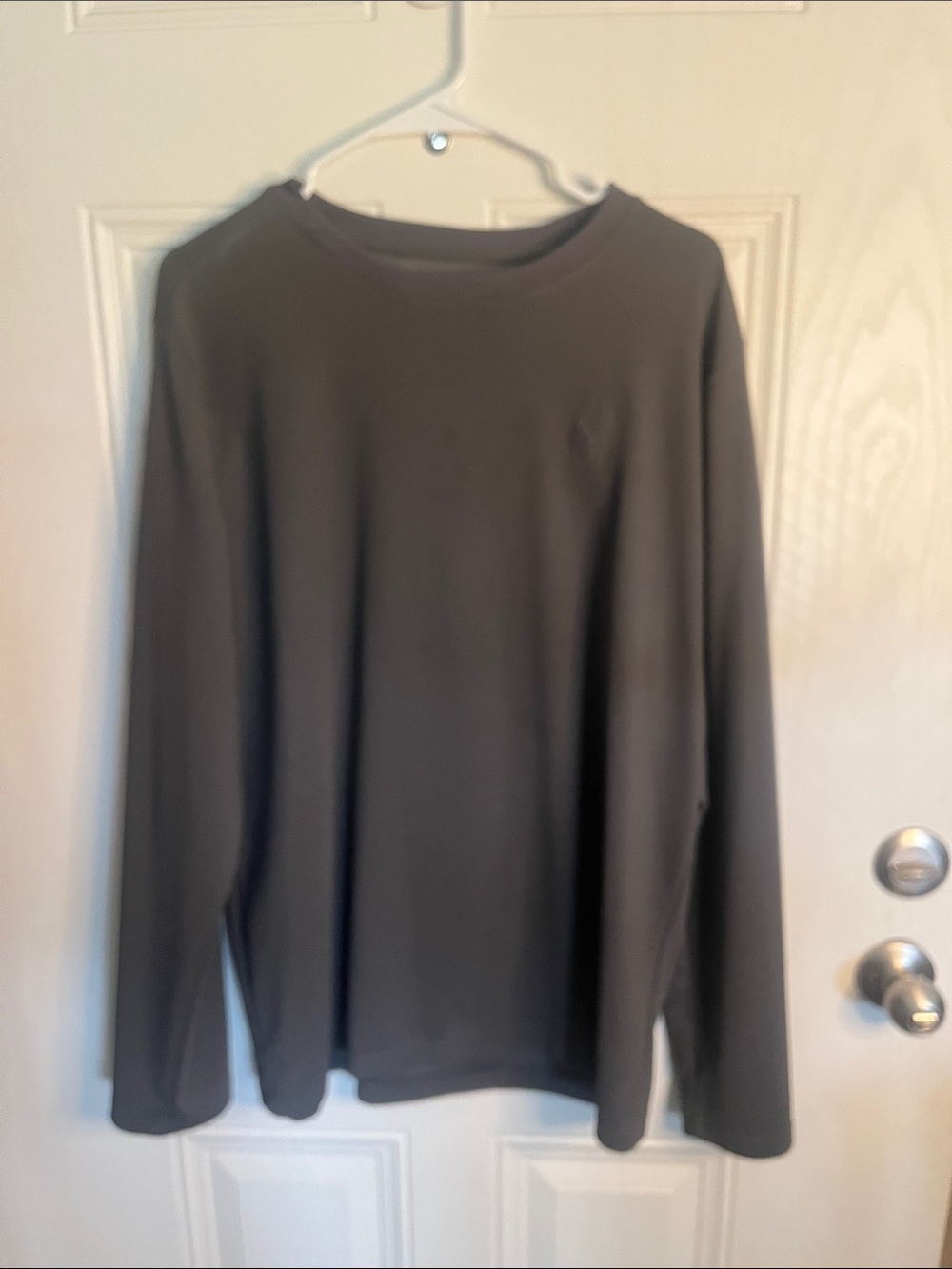 Men’s XL Spider Gray Thermal Waffle Knit Crew Neck Long Sleeve Shirt